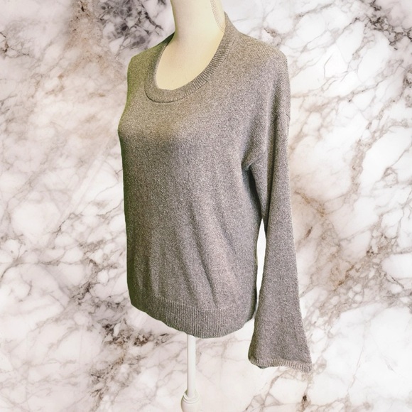 Madewell ‘Tie-Cuff Pullover Sweater’ in “Heather Medium Grey” Size XS - Picture 7 of 16